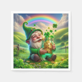 Guardanapo De Papel Leprechaun Irlandês Com Moedas Douradas