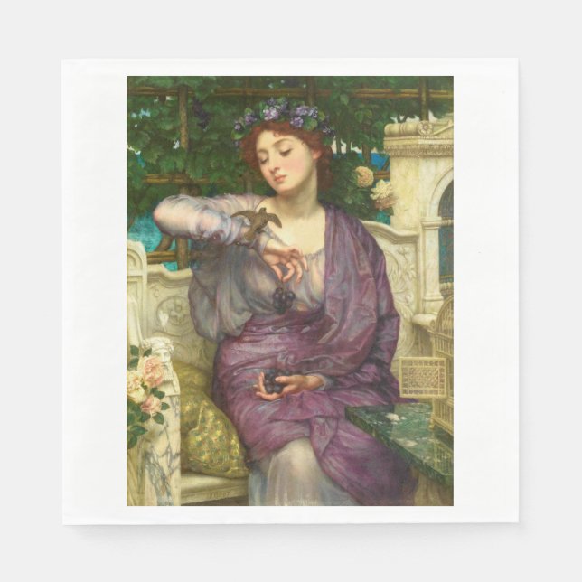 Guardanapo De Papel Lesbia e seu Sparrow (por Edward John Poynter) (Frente)