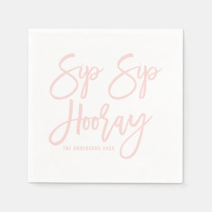 Guardanapo De Papel Letra de Mão de Sip Rosa Esbranquiçado