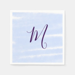 Guardanapo De Papel Letra de monograma de nome em aquarela pastel roxa
