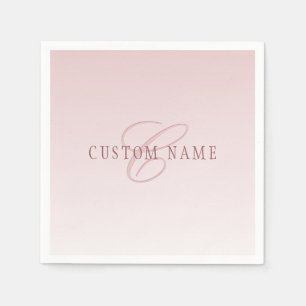 Guardanapo De Papel Letra Elegante e Monograma Rosa Ombre
