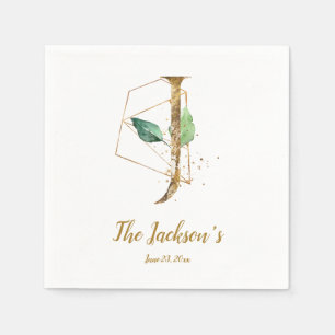 Guardanapo De Papel Letra Estilizada J Casamento Floral Napkins