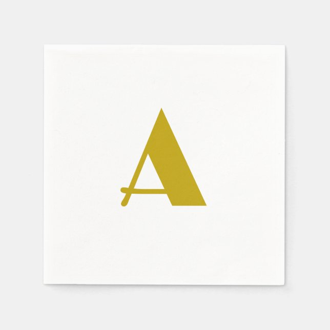 Guardanapo De Papel Letra inicial simples monograma personalizado a co (Frente)