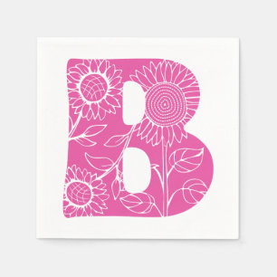 Guardanapo De Papel Letra maiúscula B monograma floral
