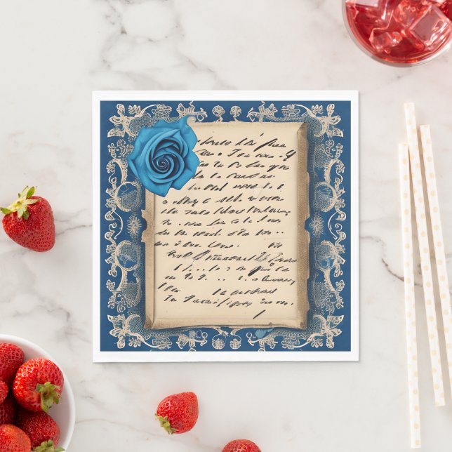 Guardanapo De Papel Letra manuscrita francesa Vintage (Insitu)