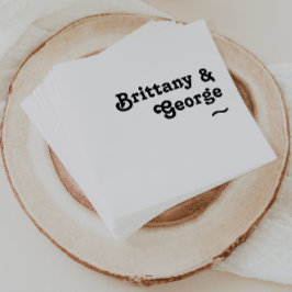 Guardanapo De Papel Letra Moderna de Casamento Napkins