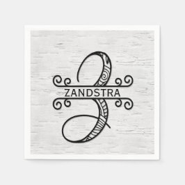 Guardanapo De Papel Letra Monograma Z com Sobrenome