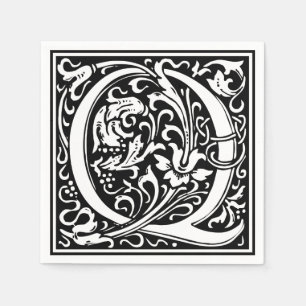 Guardanapo De Papel Letra Q Monograma Medieval Art Nouveau