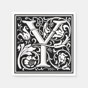 Guardanapo De Papel Letra Y Monograma Medieval Art Nouveau