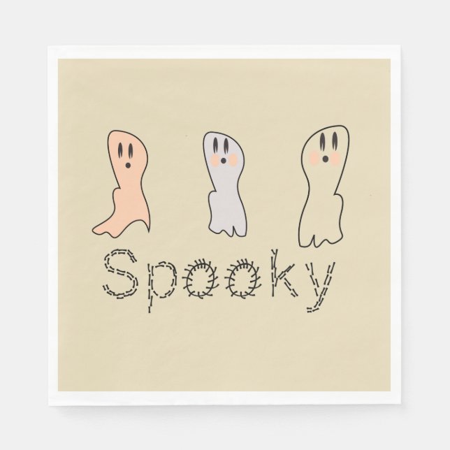 Guardanapo De Papel Letras à Mão Fantasma Retro Assustador   (Frente)