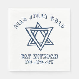 Guardanapo De Papel LETRAS EXTERNAS ESTRELA DE DAVID Custom Bat Mitzva