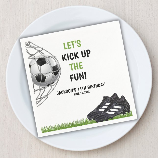 Guardanapo De Papel Let's Kick up the fun!, Fun Soccer Birthday (Criador carregado)