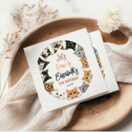 Guardanapo De Papel Let's Pawty Cat 5th Birthday | Custom Birthday Kid