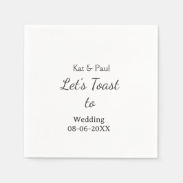 Guardanapo De Papel Let's toast to wedding add name date simple couple