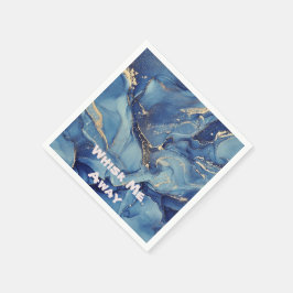 Guardanapo De Papel Leva-me para longe, Mármaco Azul Monograma |