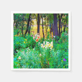 Guardanapo De Papel Levantamento do Sol Brilhante com Lírios de Árvore