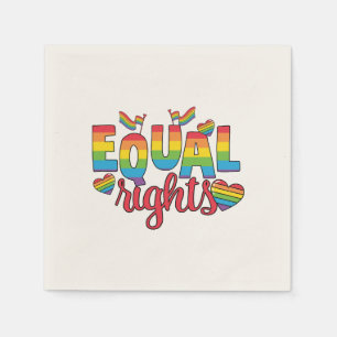 Guardanapo De Papel LGBTQ - Direitos iguais - Cores arco-íris