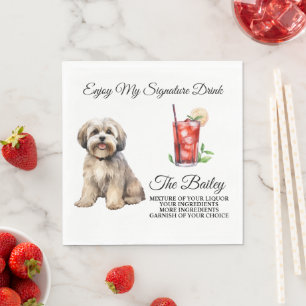 Guardanapo De Papel Lhasa Apso Wedding Signature Beber Napkins