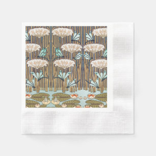 Guardanapo De Papel Libélulas Lírios Água Arte Nova