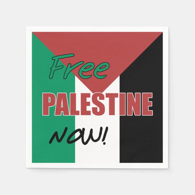 Guardanapo De Papel Liberdade da Palestina Agora Bandeira Palestina (Frente)