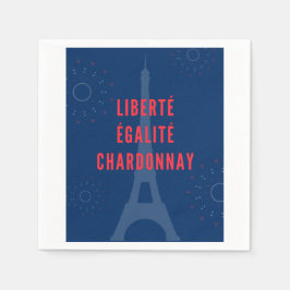 Guardanapo De Papel Liberté Égalité Chardonnay Engraçado Torre Eiffel