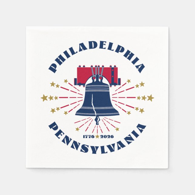 Guardanapo De Papel Liberty Bell Philadelphia Pennsylvania 1776 - 2026 (Frente)