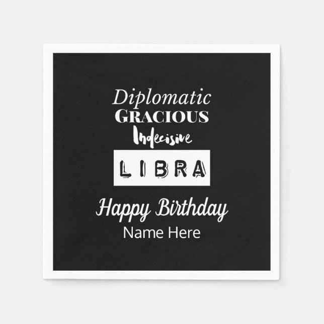 Guardanapo De Papel Libra Zodíaco Características Diversas Aniversário (Frente)