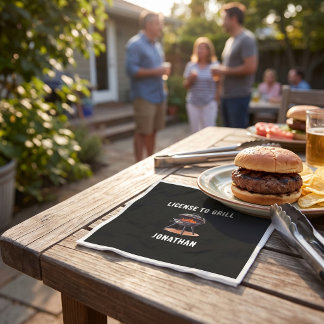 Guardanapo De Papel Licença para Chef Pai Grillmaster Chef Cozinhar na
