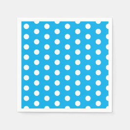 Guardanapo De Papel Light Blue and White Polka Dots 