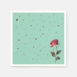 Guardanapo De Papel light red rose printed 