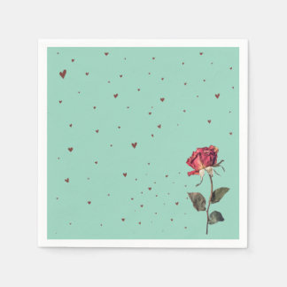 Guardanapo De Papel light red rose printed 