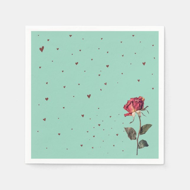 Guardanapo De Papel light red rose printed  (Frente)