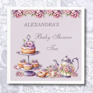 Guardanapo De Papel Lilac Blush Floral Chá de fraldas do Partido Tea F