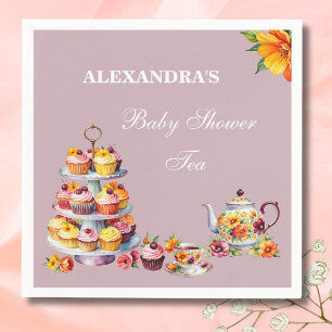 Guardanapo De Papel Lilac Floral Tea Party Chá de fraldas