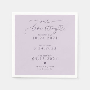 Guardanapo De Papel Lilac Nossa História De Amor Casamento Elegante De