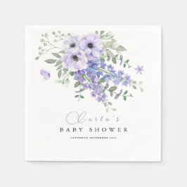 Guardanapo De Papel Lilac purple floral baby shower