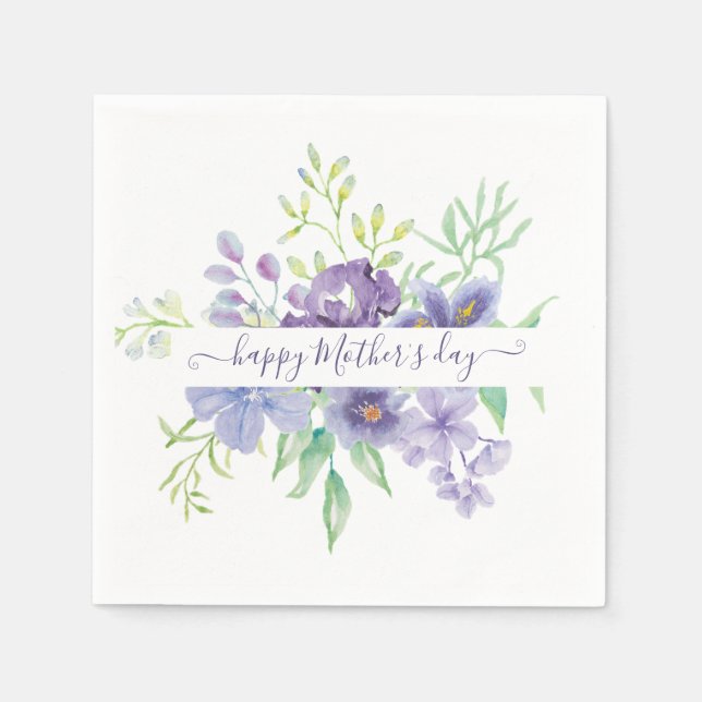Guardanapo De Papel Lilac watercolor floral personalizado (Frente)