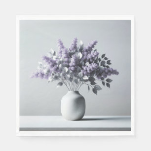 Guardanapo De Papel Lilacs e Buquê de Folha de Prata