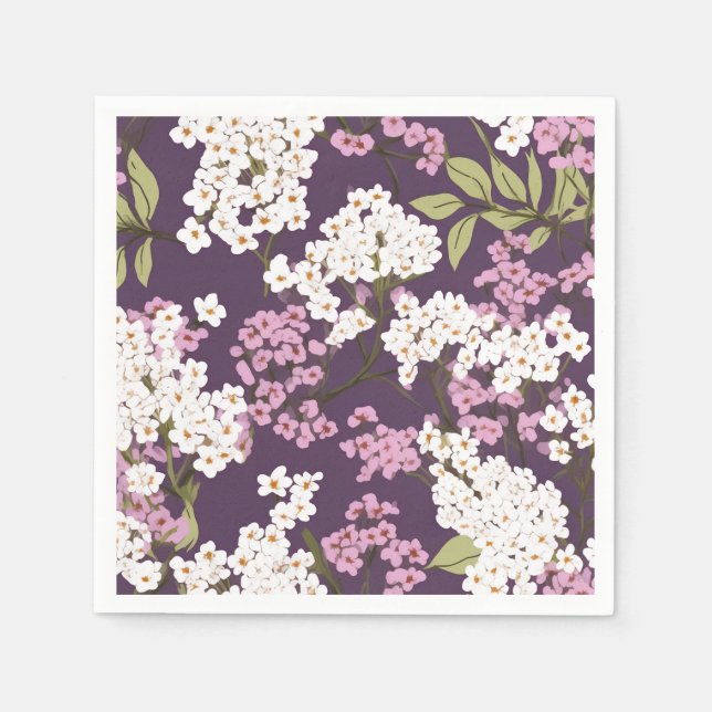 Guardanapo De Papel Lilases Sobre Roxo (Frente)