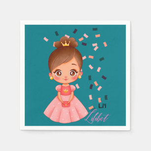 Guardanapo De Papel Lilibet batizada de Peach Princess Gifts para Meni