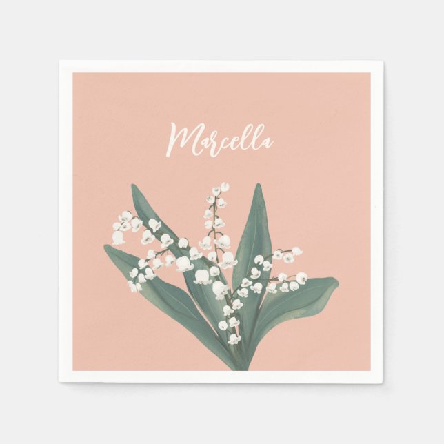 Guardanapo De Papel Lily Do Vale Personalizada (Frente)