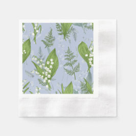 Guardanapo De Papel Lily of Valley com Ferns | Azul