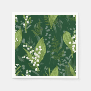 Guardanapo De Papel Lily of Valley com Ferns Verde Escuro