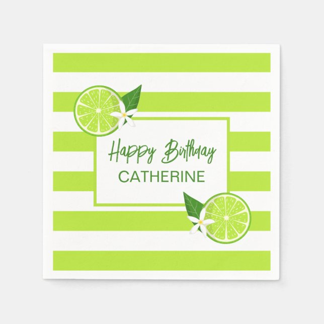 Guardanapo De Papel Limão Botânico Citrus Summer Birthday (Frente)