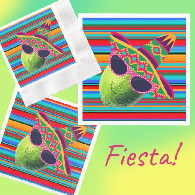 Guardanapo De Papel Limão Engraçado Com Festa de Sombrero (Cute party napkins!)