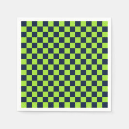 Guardanapo De Papel Lime and navy checkerboard pattern