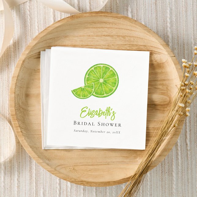 Guardanapo De Papel Lime Green Main Squeeze Bridal Shower Paper Napkin (Criador carregado)