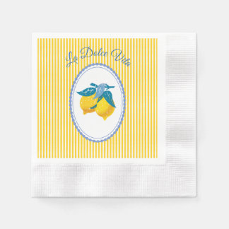 Guardanapo De Papel Limões Amarelos de Amalfi Estilo Mediterrâneo