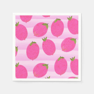 Guardanapo De Papel Limões Rosa Limonada Verão Frutas Aquarela Festa