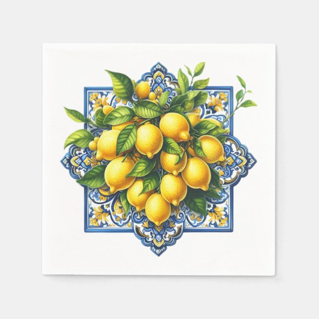 Guardanapo De Papel Limon Azulejo Napkins (Frente)